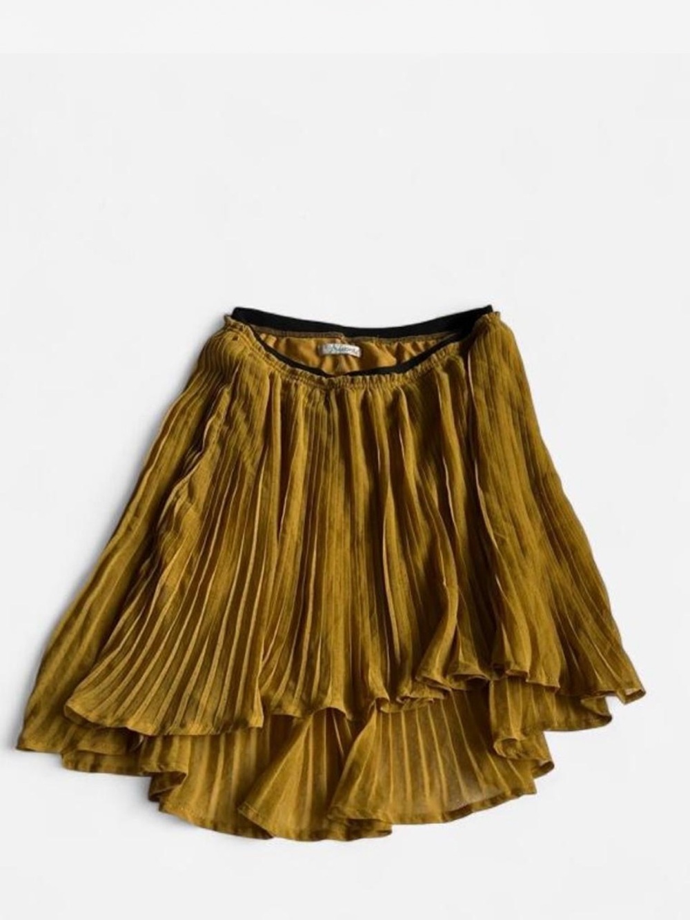 Pleated Mustard Tiered Skirt